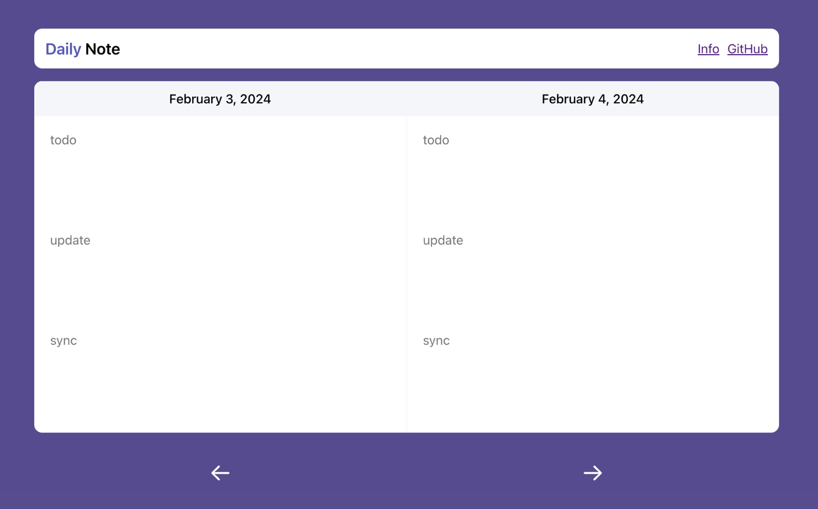 Daily Note Application